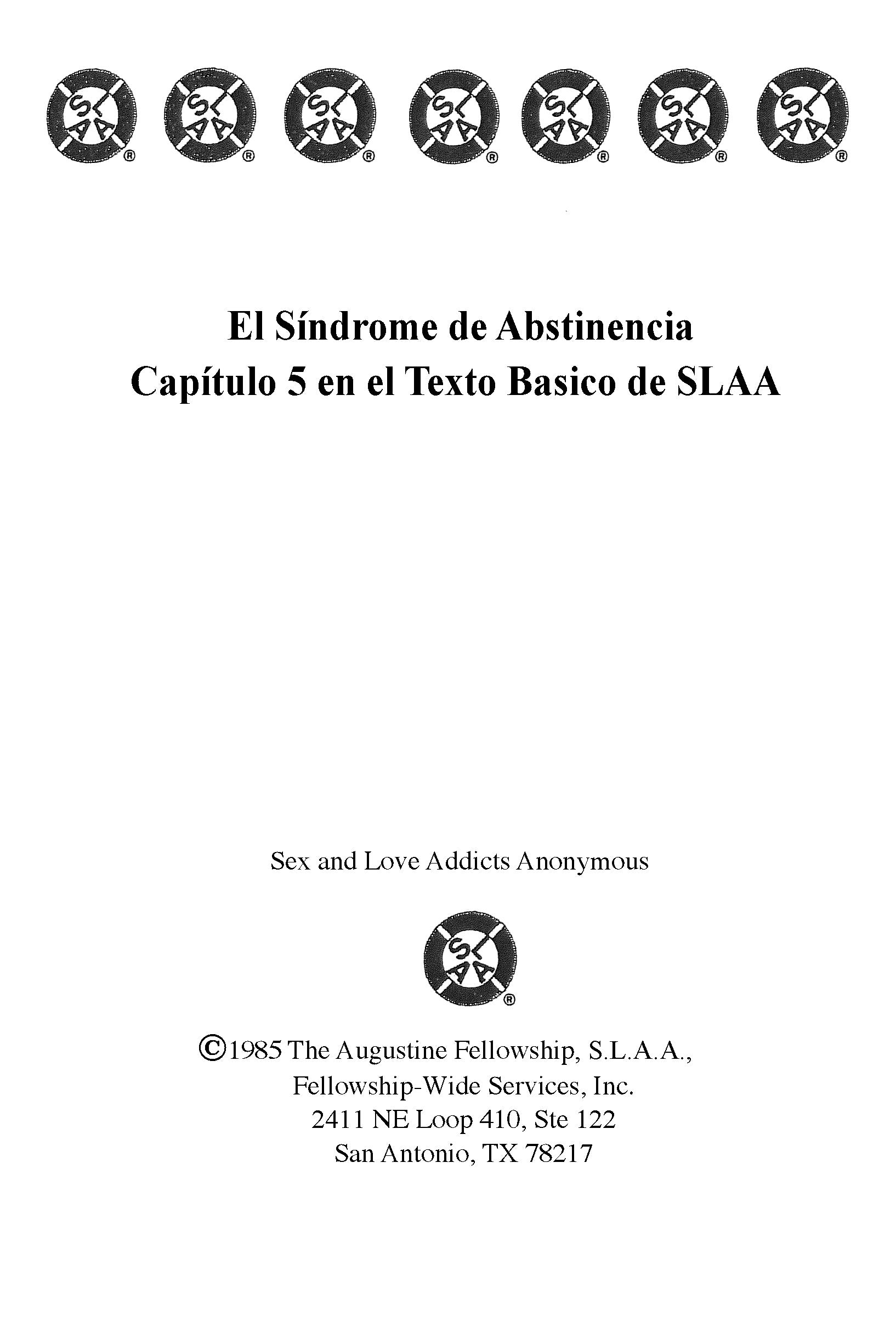 El Sindrome de Abstinencia (capitulo 5)